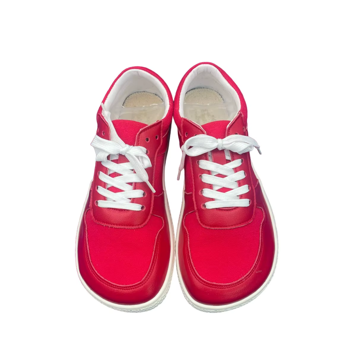 Tipsietoes Zapatillas descalzas de cuero y lona unisex, puntera ancha