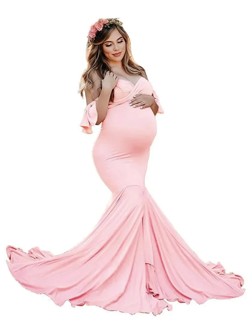 Vestido maxi largo para mujer embarazada