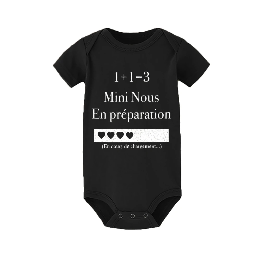 Mini Mameluco bebé manga corta estampado anuncio embarazo - imagen 5