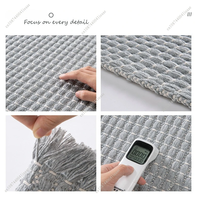 Alfombra de baño tejida premium con borlas, absorbente y duradera - imagen 2