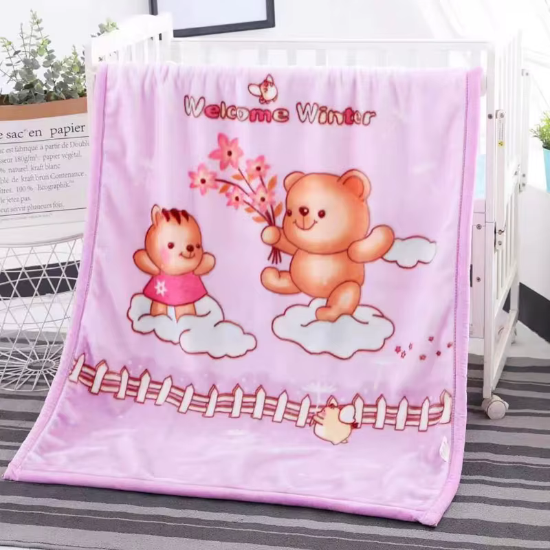 Manta bebé felpa suave doble capa – Cálida siesta invernal con estampados - imagen 2