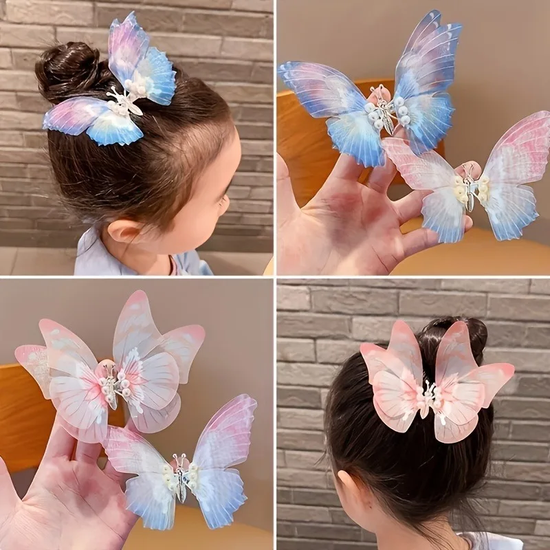 Pinzas mariposa purpurina coloridas para el pelo de niñas y niños