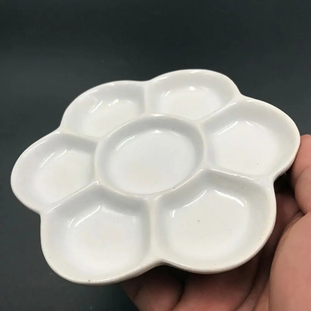 Paleta de pintura cerámica blanca portátil con compartimentos - imagen 3