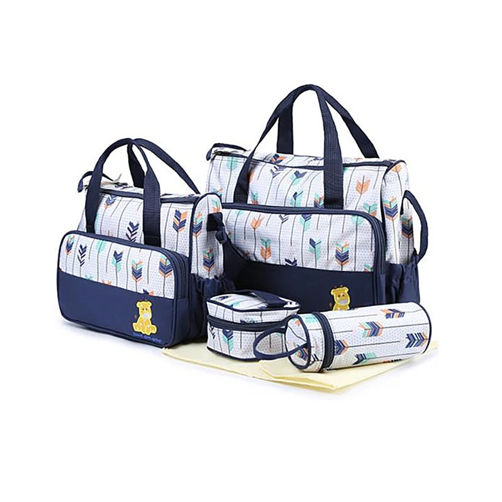Bolsa de pañales con compartimentos organizadores y estampado floral - imagen 2