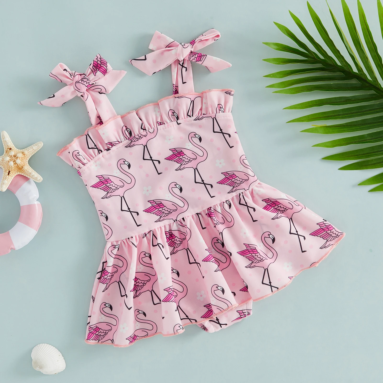 Traje de baño tirantes niña sin mangas estampado con lazo - imagen 4