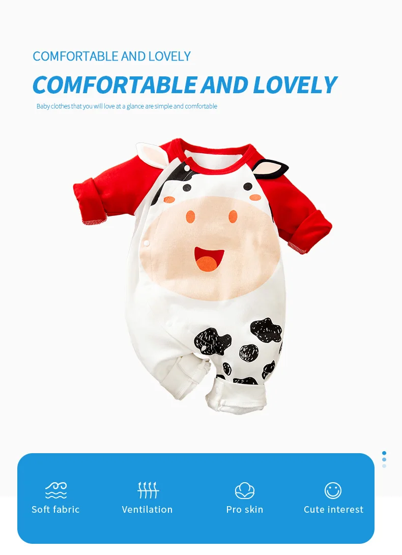 Pelele de algodón para recién nacido con diseño animal