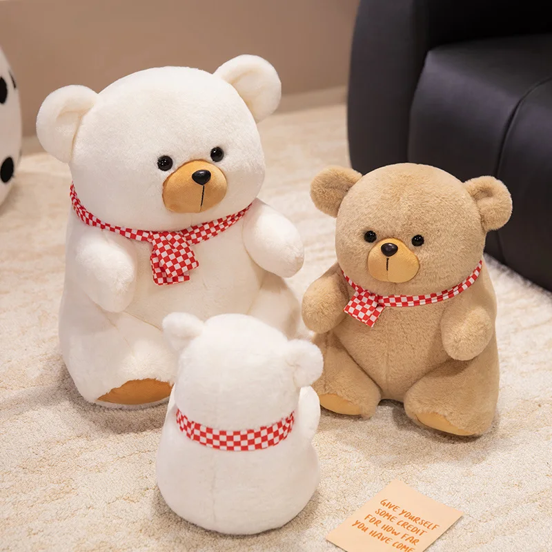 Oso de peluche suave con bufanda, regalo cumpleaños - imagen 3