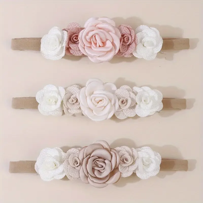 Diademas con flores para niña – Elásticas y suaves