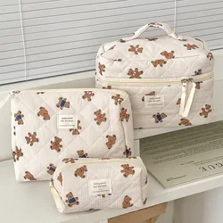 Bolsa de pañales con estampado osito, organizador gran capacidad