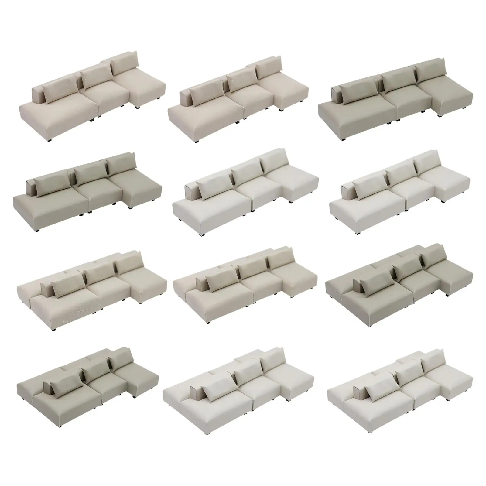 Sofá realista casa de muñecas con almohada para habitación - imagen 4