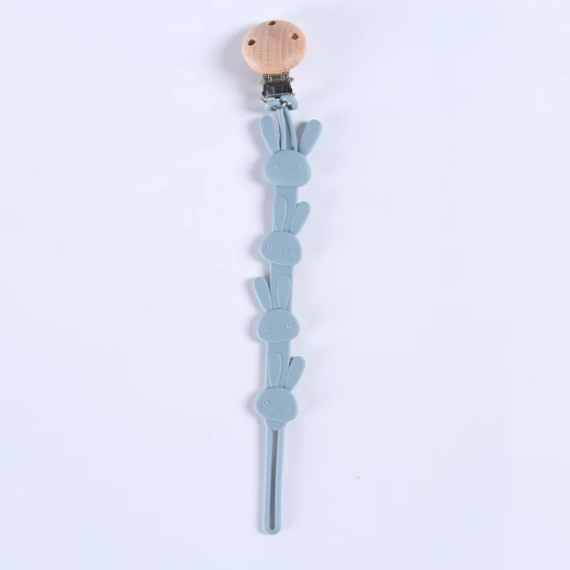 Cadena chupete silicona bebé forma conejo - imagen 5