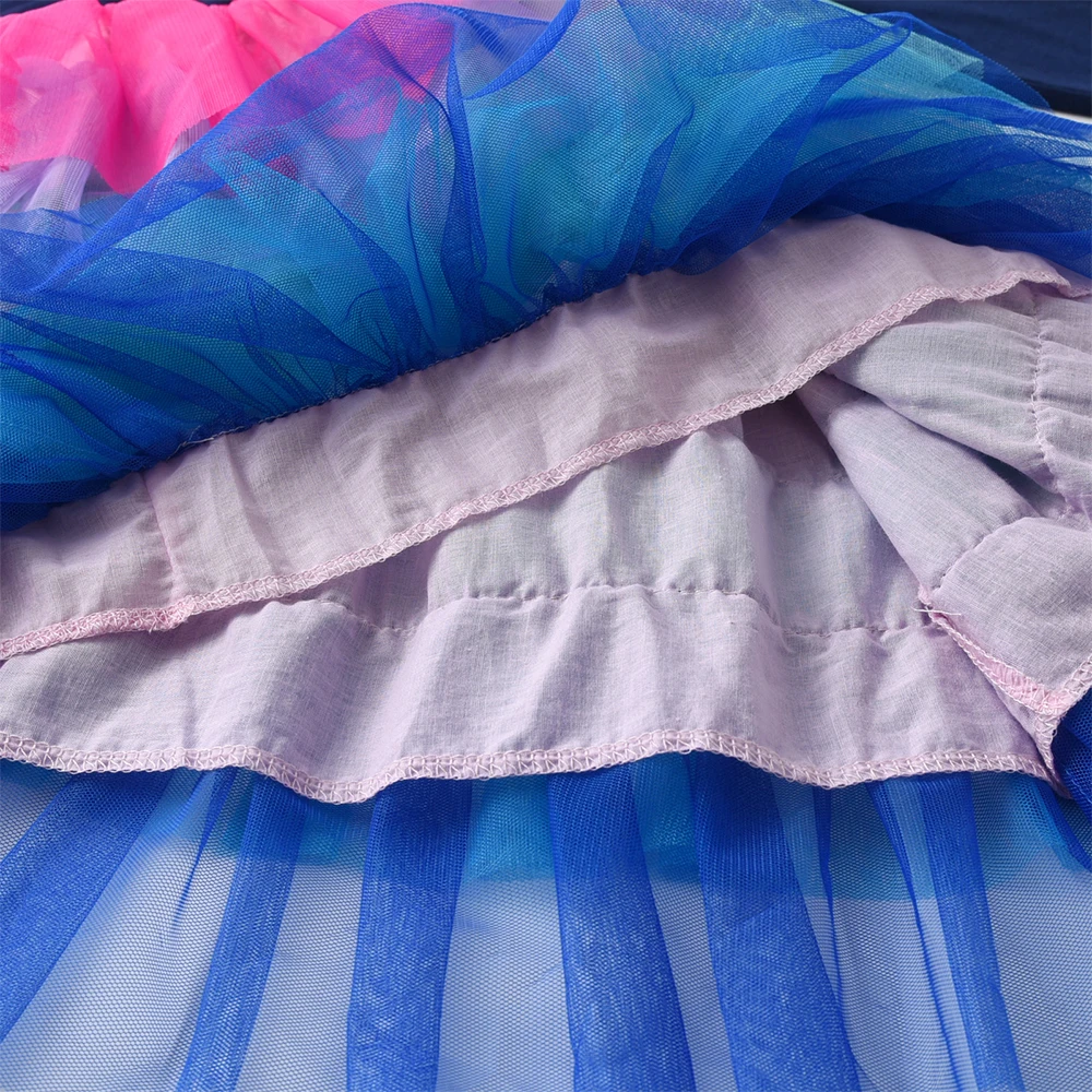 DXTON vestido de algodón para niña con volantes estampado - imagen 4