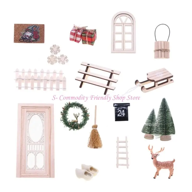 Puerta de renos en miniatura para casas de muñecas infantiles - imagen 4