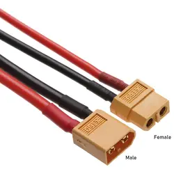 Conector XT60 hembra y macho con cable y silicona