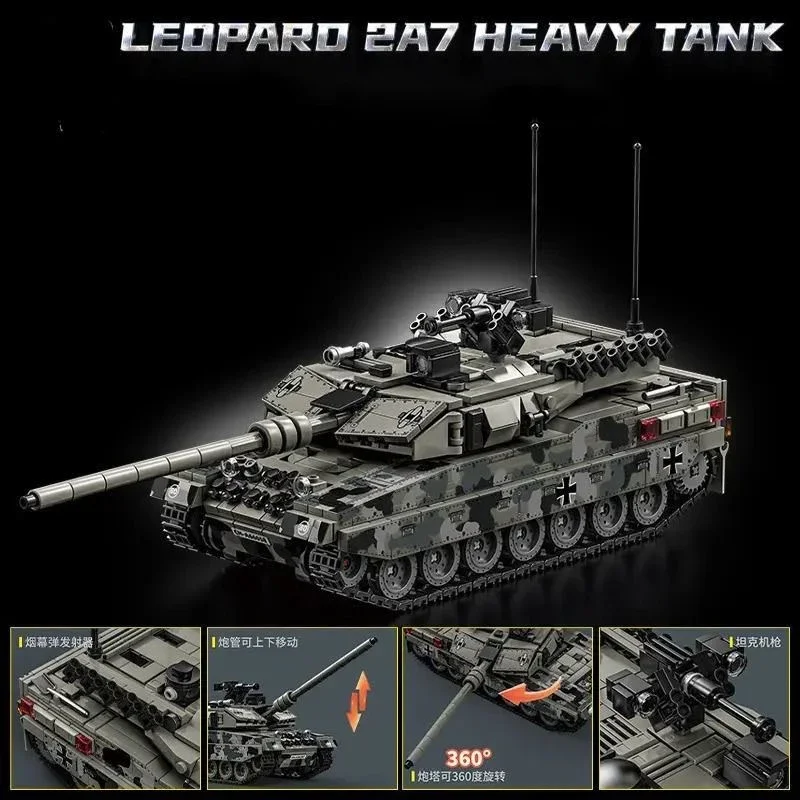 Leopard 2A7 bloques de construcción tanque pesado para niños - imagen 2