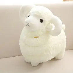 Peluche de oveja con grandes cuernos, suave y tierno para niño