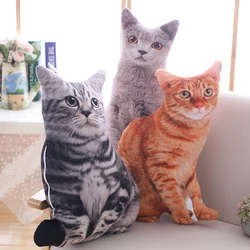 Cojín peluche de gato 3D suave y mullido para niños