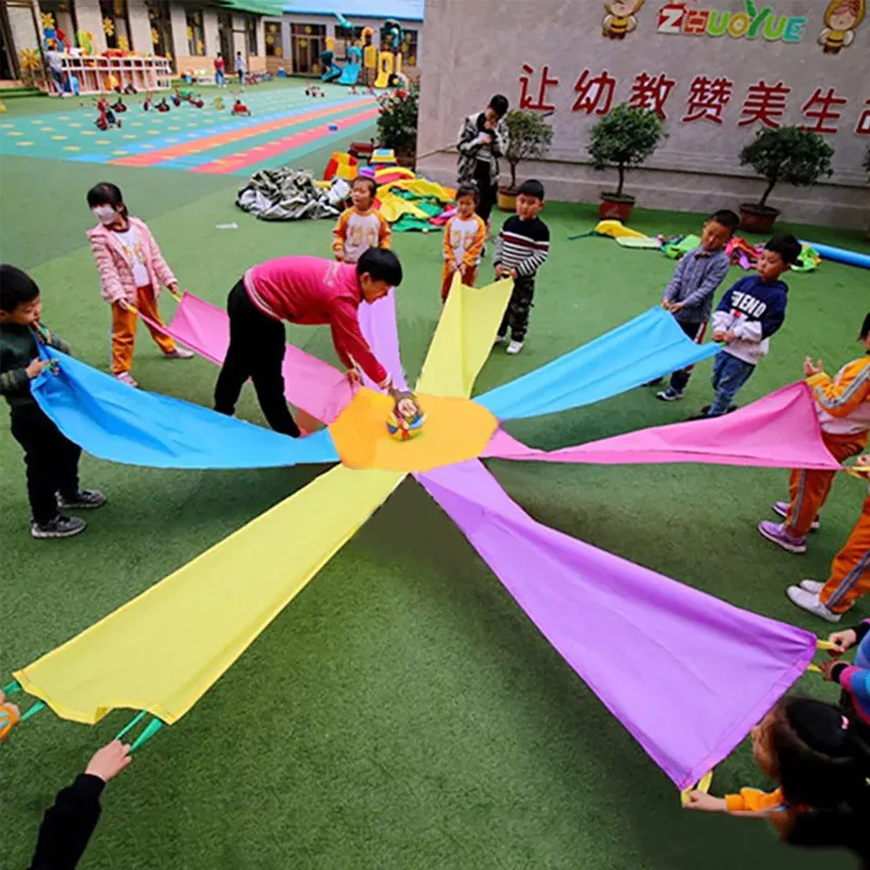 Paracaídas infantil grande de arcoíris para juegos al aire libre - imagen 5