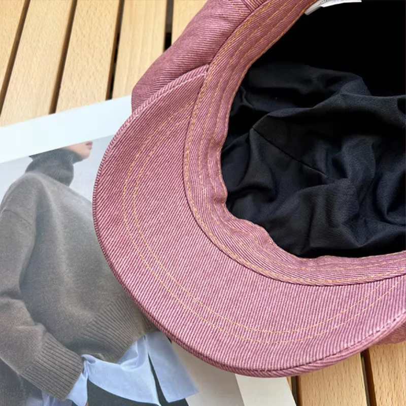 Gorra newsboy para niña en primavera estilo retro liso - imagen 4