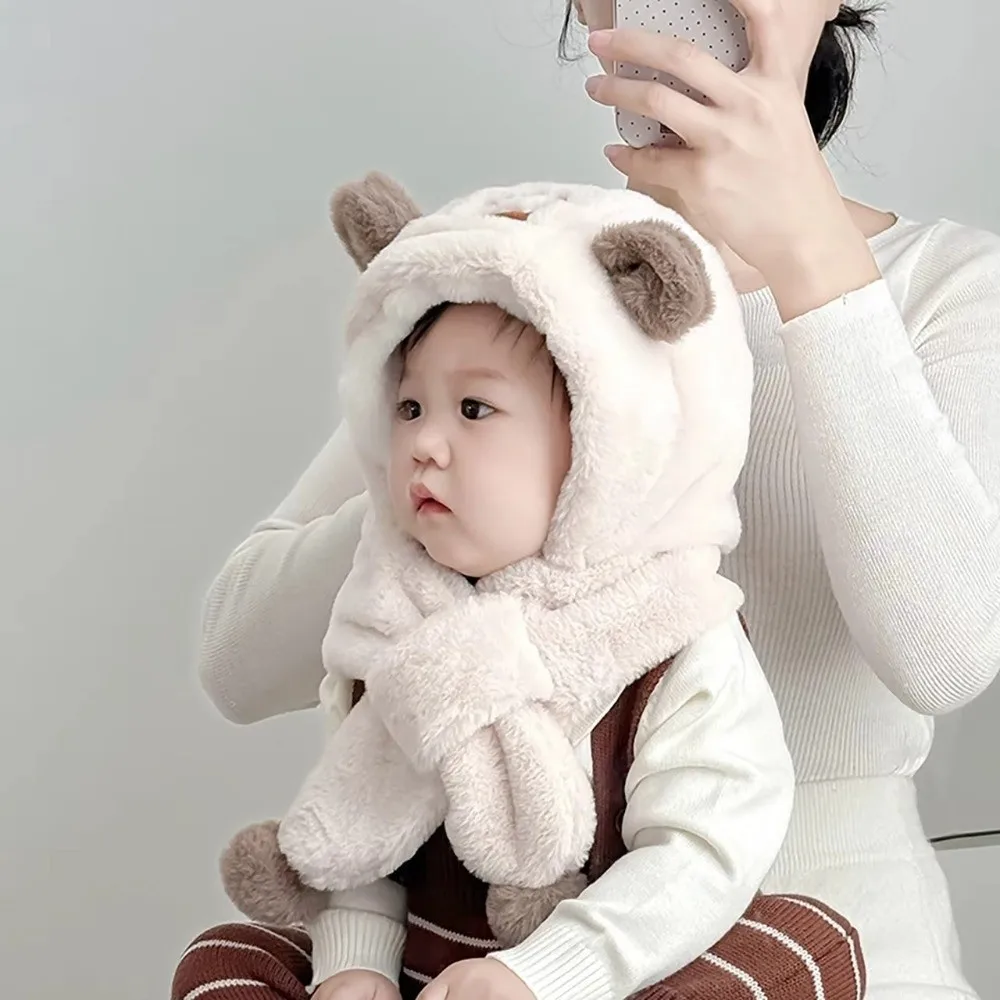 Gorro invierno bebé piel esponjosa bufanda ligera protección auditiva