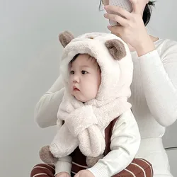 Gorro invierno bebé piel esponjosa bufanda ligera protección auditiva