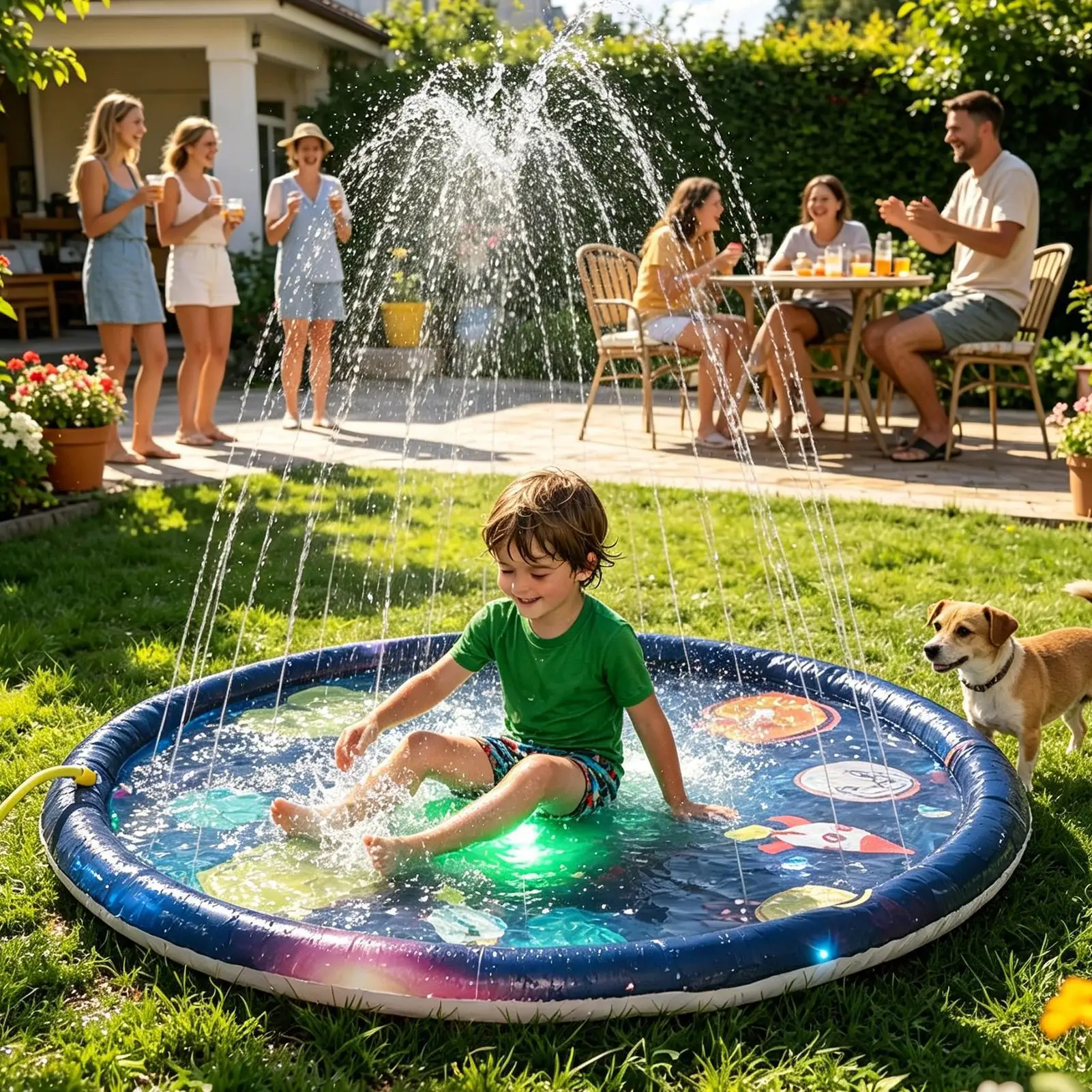 Alfombrilla de juego inflable espacial con rociador de agua - imagen 2