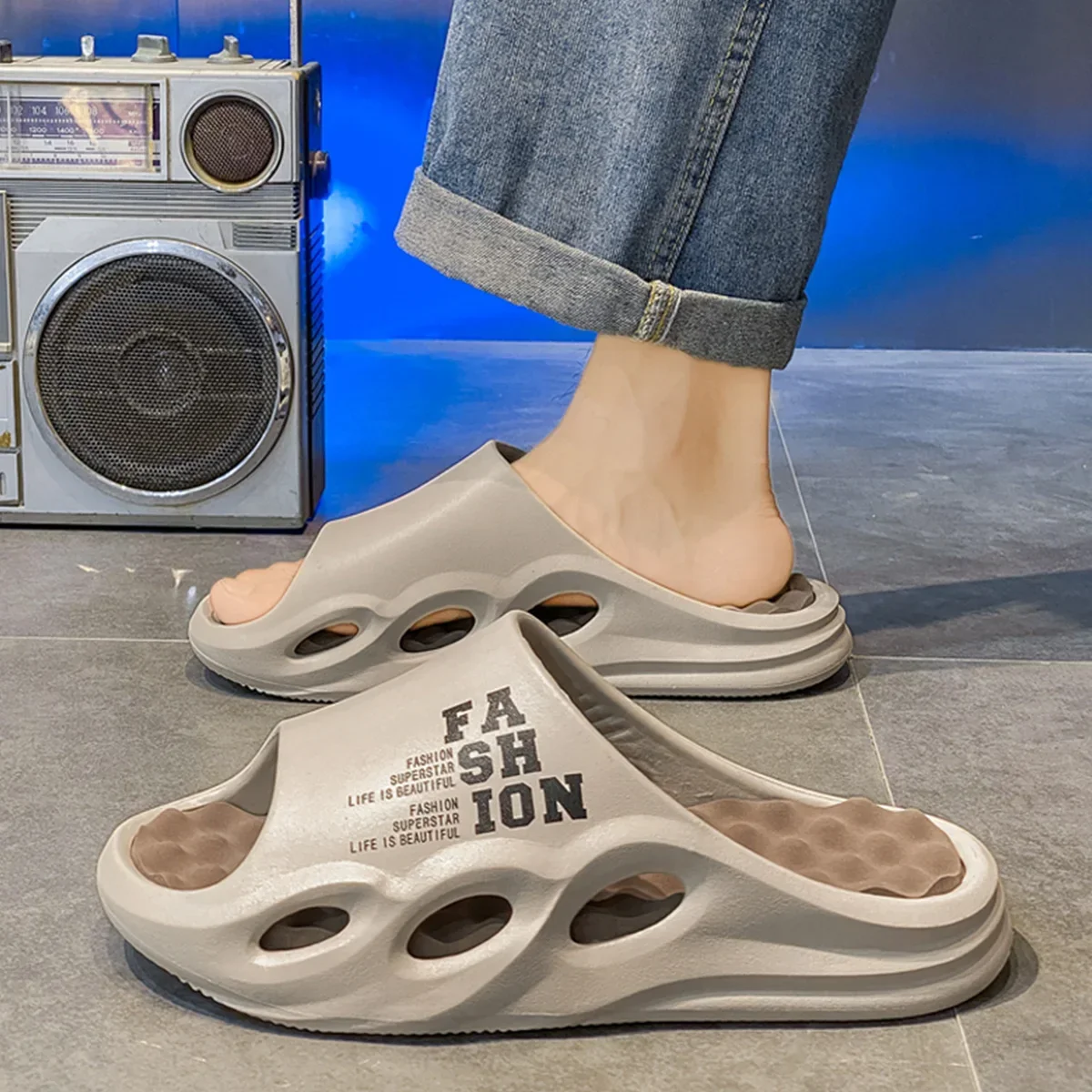 Zapatillas de casa EVA ligeras con suela suave para hombre - imagen 5