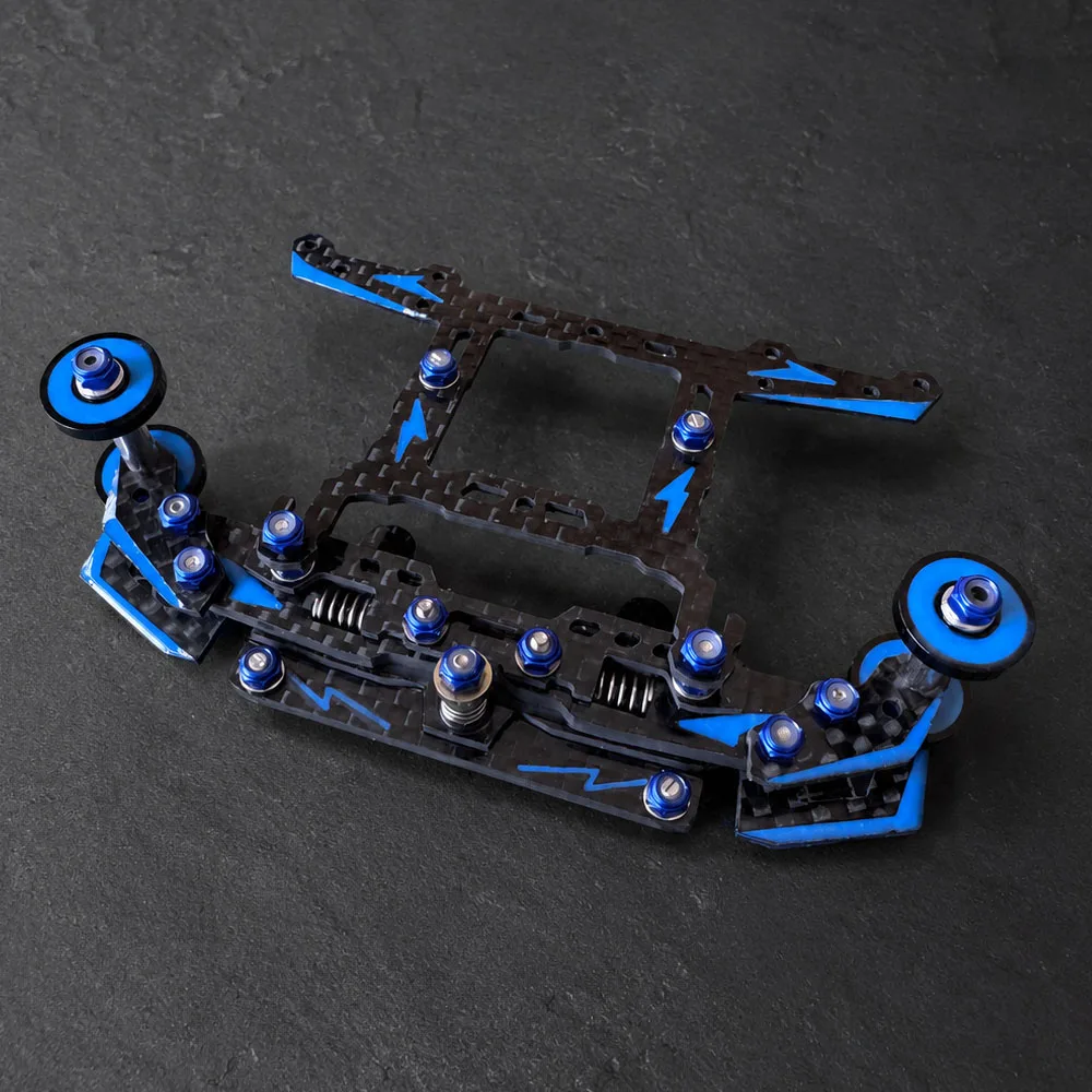 MINI 4WD coche de carreras rosa fluorescente hecho a mano - imagen 4