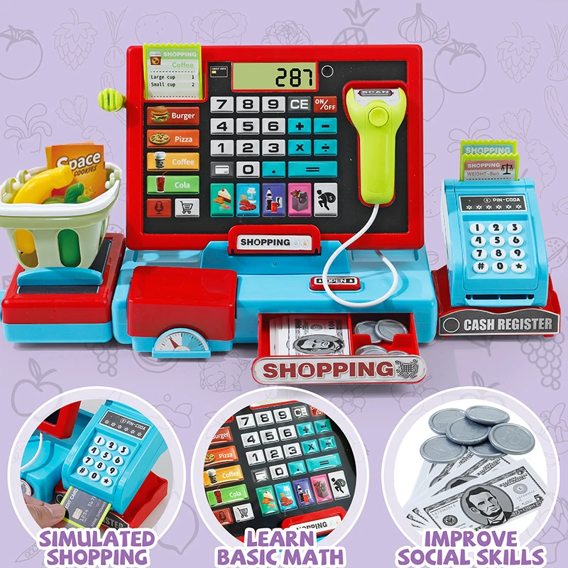 Caja registradora educativa con calculadora real infantil - imagen 4
