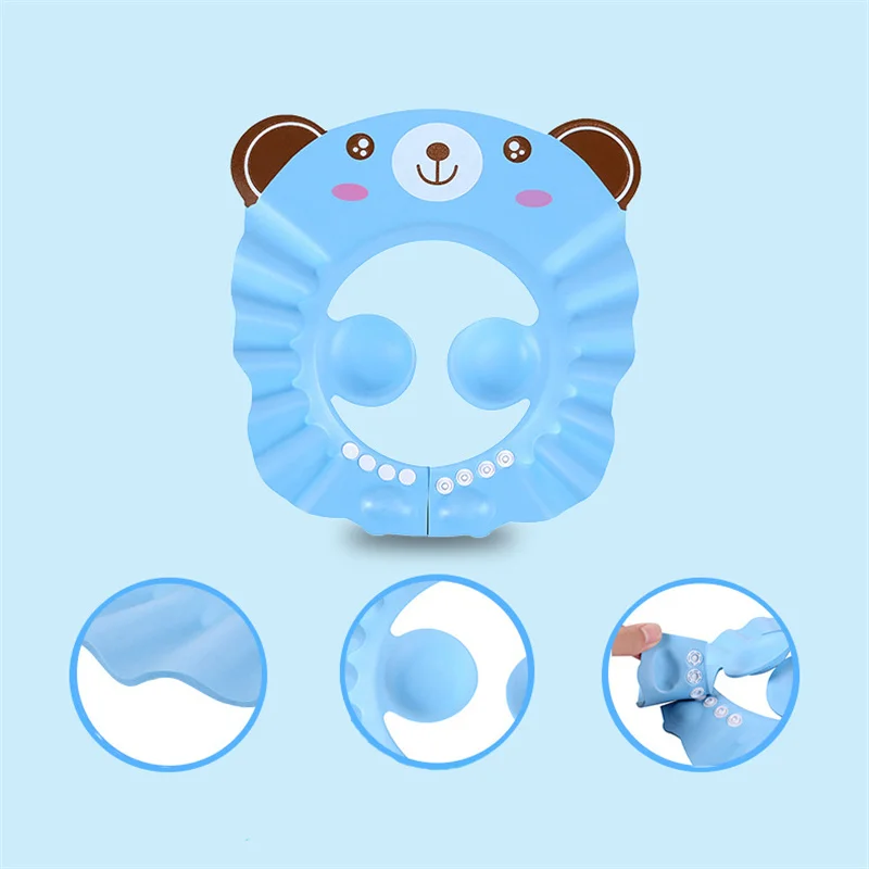 Gorro ajustable lavado pelo niños protección oídos suave para baño - imagen 2