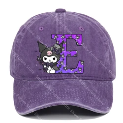 Kuromi gorra de béisbol retro de algodón lavado, estilo vintage