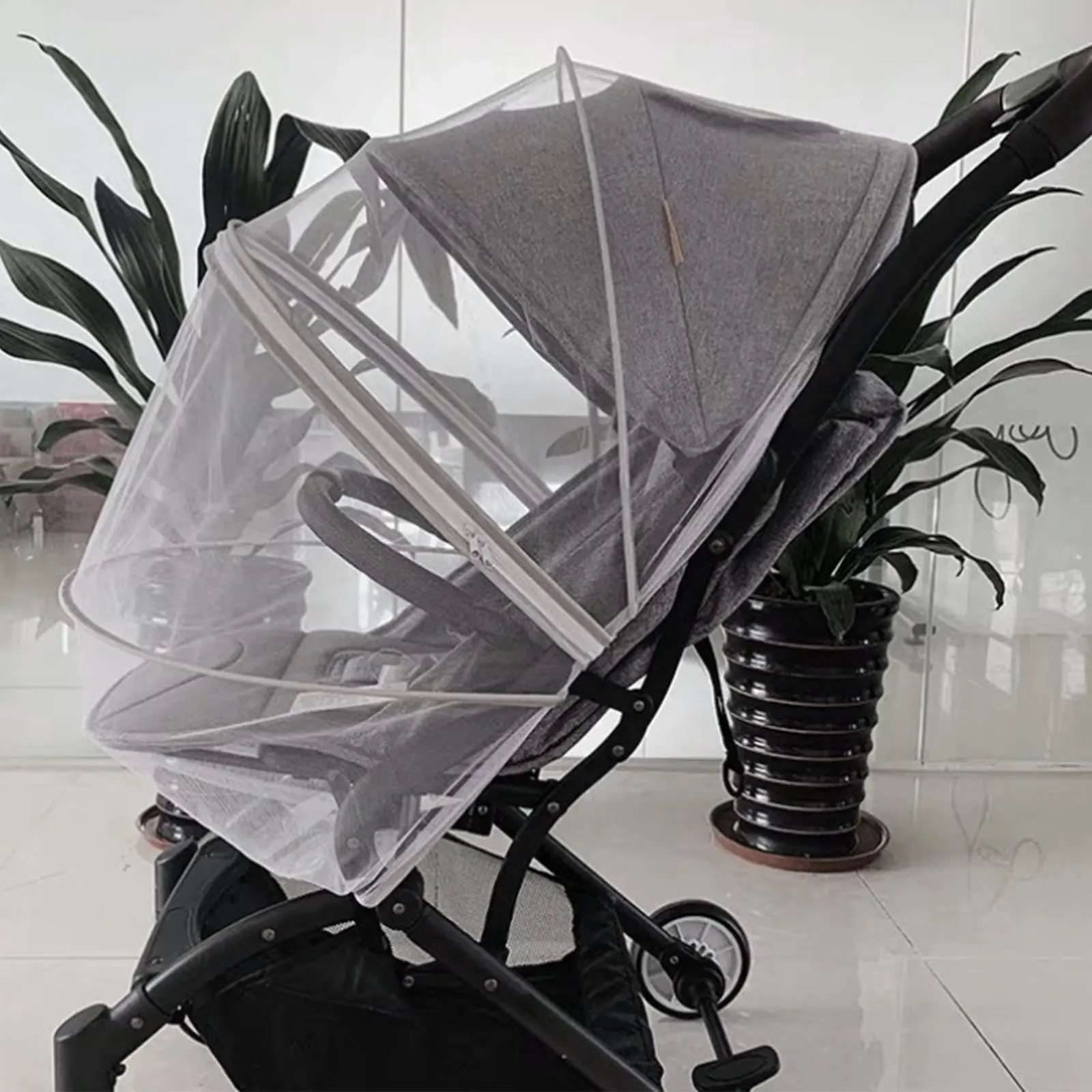 Mosquitera elástica universal para carrito de bebé, cobertura total - imagen 5
