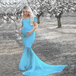 Vestido de maternidad de gasa para sesión de fotos de embarazo