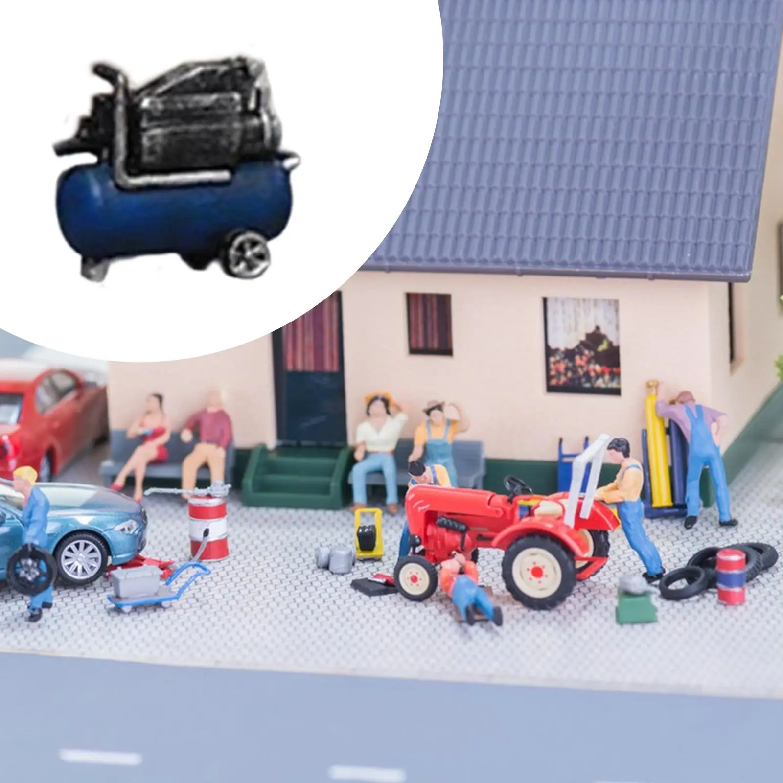 Miniatura de gasolinera para dioramas, adorno creativo compacto - imagen 3
