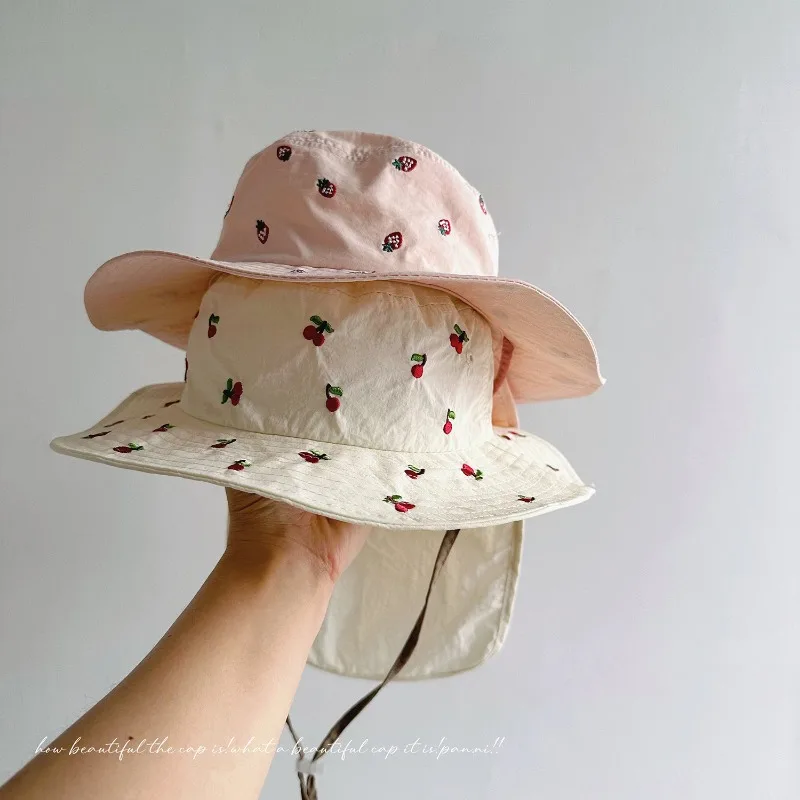 Sombrero de cubo de verano para bebé, protege el cuello