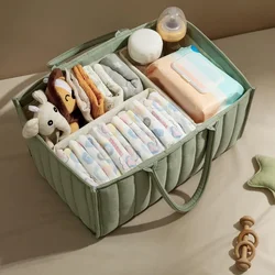 Bolsa organizadora de pañales portátil con compartimentos plegables