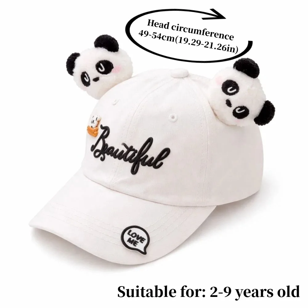 Gorra de béisbol infantil con diseño de panda en 3D