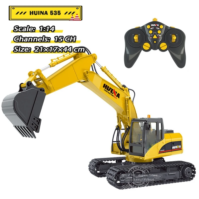 HUINA 1535 Excavadora teledirigida de aleación para niños