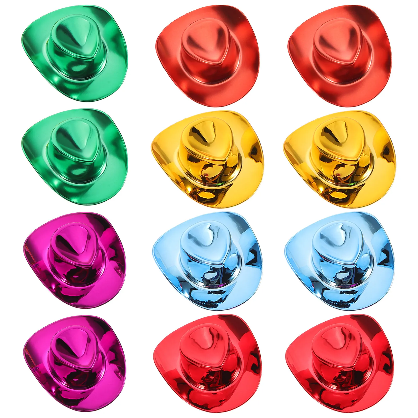 Mini sombreros vaqueros de plástico con purpurina para Halloween - imagen 4