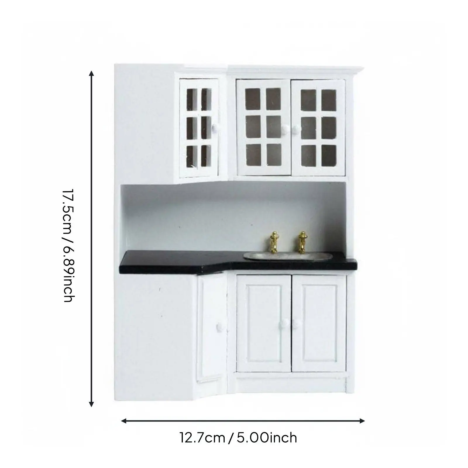 Unidad de fregadero para cocina de casa de muñecas en miniatura - imagen 2