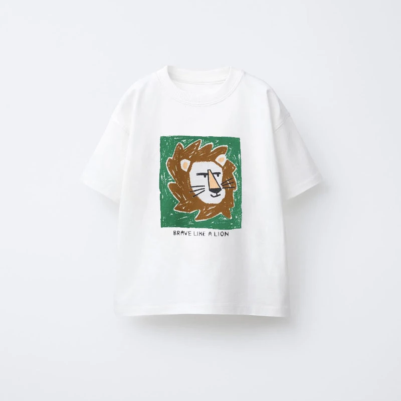 Camiseta infantil de manga corta con estampado de animales