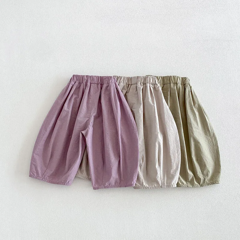 MILANCEL Pantalones de verano pierna ancha holgados para niñas lisos - imagen 5