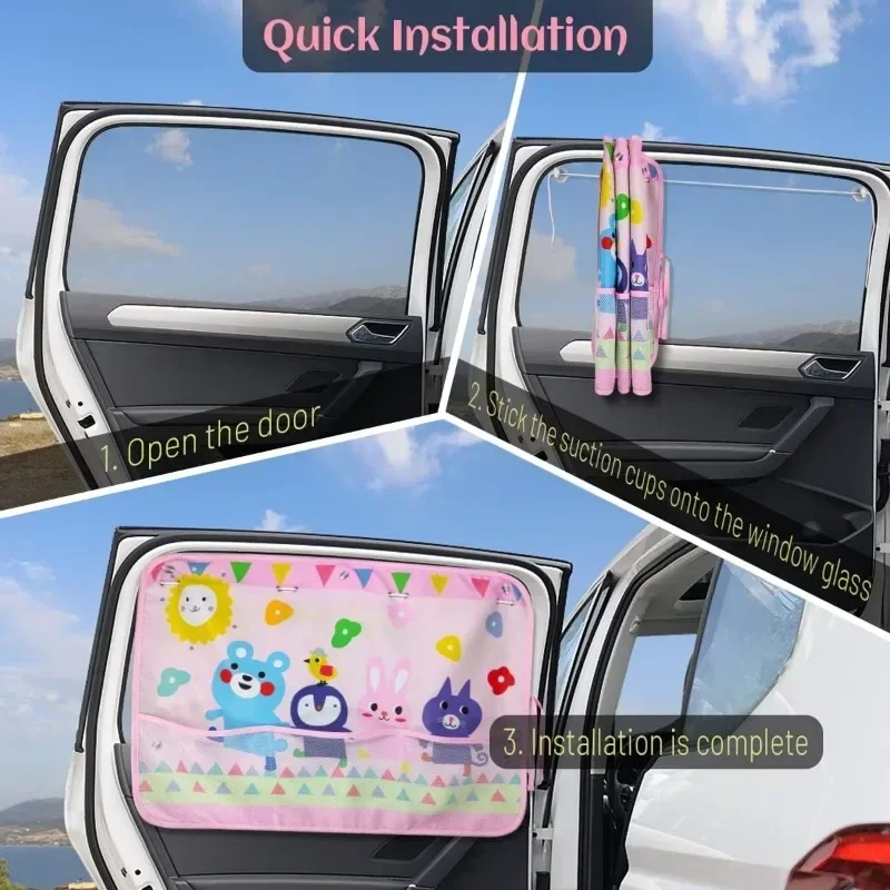Parasol dinosaurio para coche bebé: protección UV y bolsillo - imagen 3