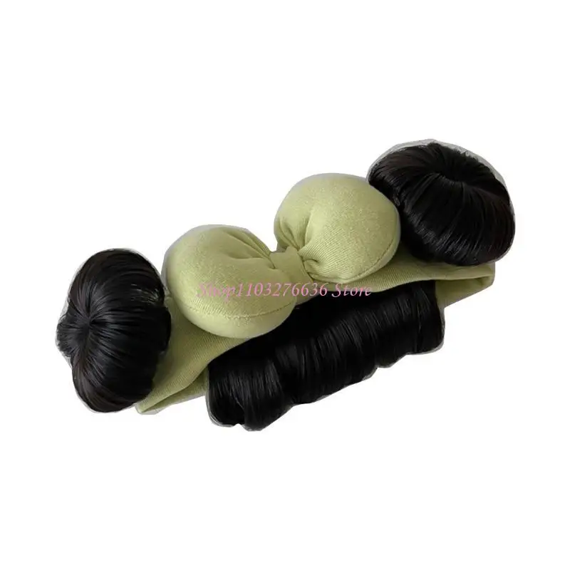 Diadema para niña R6FD con lazo bordado y peinado elegante - imagen 2