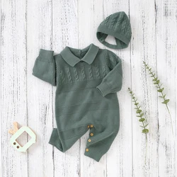 Pelele bebé algodón cuello tortuga manga larga otoño invierno