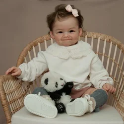 Muñeca NPK reborn con pelo enraizado y cuerpo de tela suave para niñas