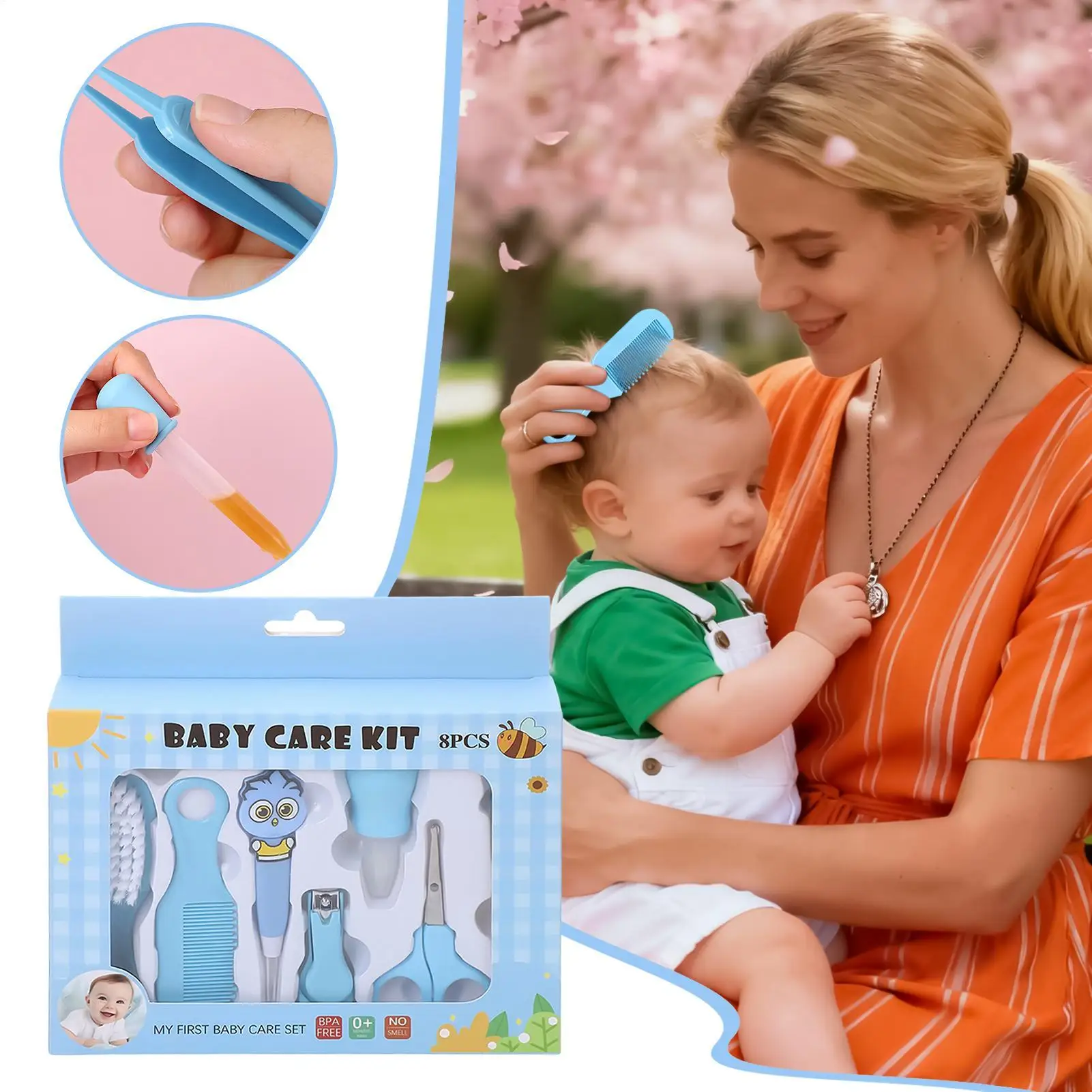 Kit cuidado e higiene del bebé con cortaúñas y aspirador nasal - imagen 5