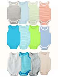 Body de algodón sin mangas para bebé – Verano