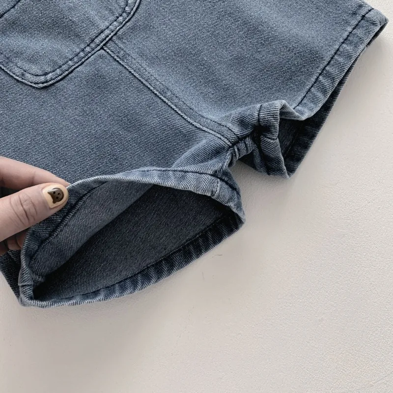 Conjunto bebé pantalones cortos de vaquero y camiseta blanca - imagen 5