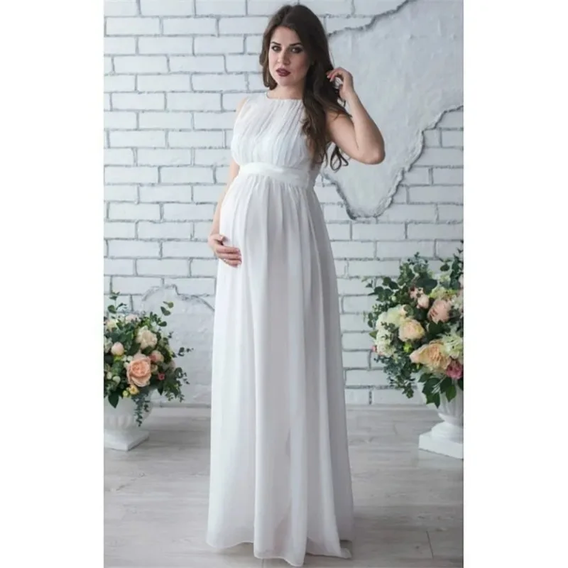 Vestido de maternidad sin mangas elástico para sesión de fotos - imagen 5